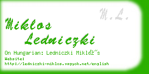miklos ledniczki business card
